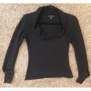 Banana Republic Black Low-Cut Cashmere Sweater